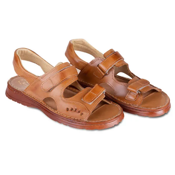 Pánske kožené sandále na suchý zips