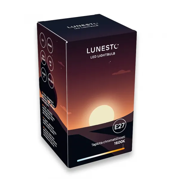 Lunesto Oranžová LED žiarovka E27 balenie 3+1 zadarmo