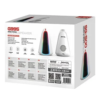 Marvo reproduktory MONKA SG-500, 2.0, 6W, bílé, regulace hlasitosti, RGB podsvícení