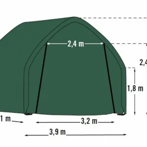 Plachtová garáž 3,9 x 6,1 m zelená Dekorhome