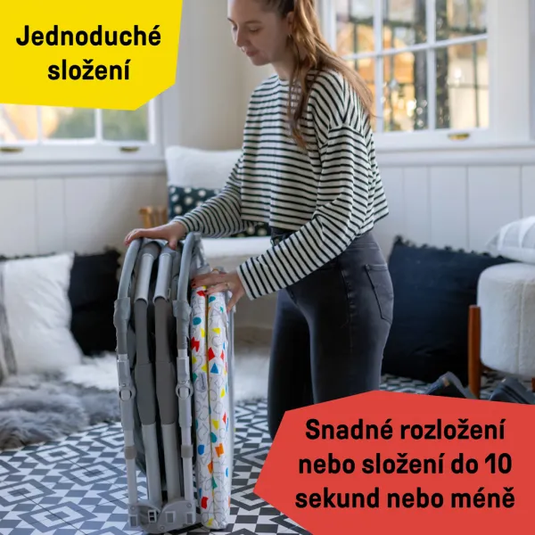 BABY EINSTEIN Postieľka s ohrádkou na hranie a klavírom 3v1 Kick & Snooze™ 0m+