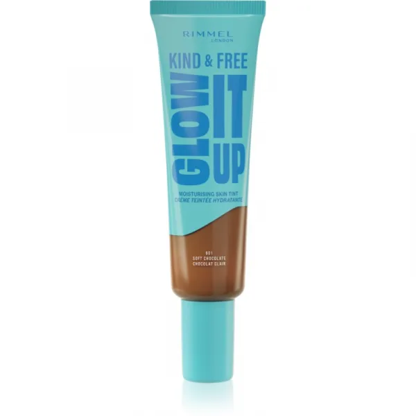 Rimmel Kind & Free Glow It Up ľahký hydratačný make-up odtieň 601 Soft Chocolate 30 ml