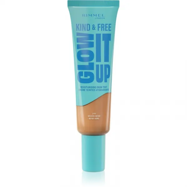 Rimmel Kind & Free Glow It Up ľahký hydratačný make-up odtieň 210 Golden Beige 30 ml