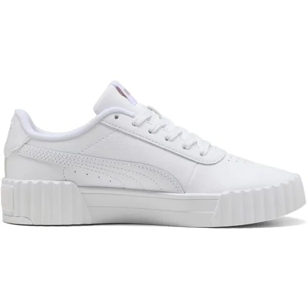 Puma CARINA 3.0 JR Dievčenská obuv na voľný čas, biela, veľkosť 38