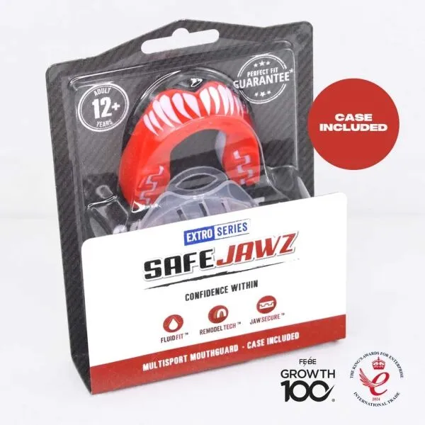 SAFEJAWZ EXTRO Chránič zubov, červená, veľkosť