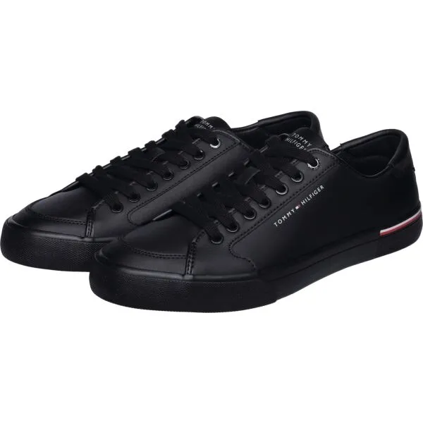 Tommy Hilfiger CORE CORPORATE VULCLEATHER Pánske tenisky, čierna, veľkosť