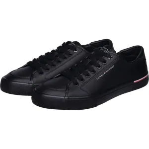 Tommy Hilfiger CORE CORPORATE VULCLEATHER Pánske tenisky, čierna, veľkosť