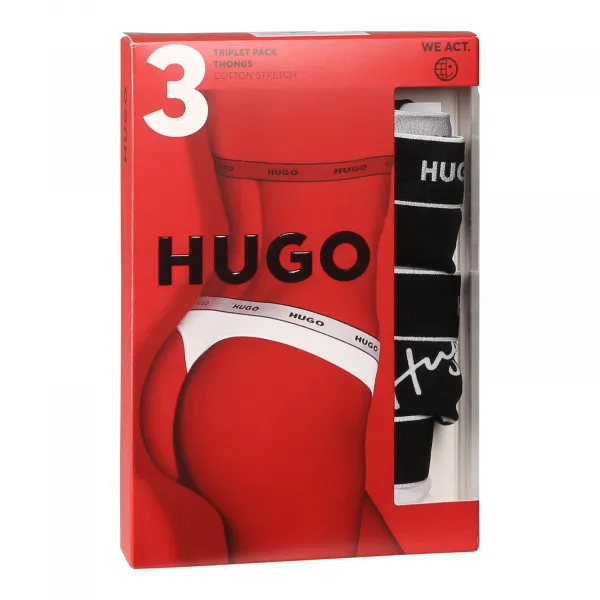 3PACK dámske tangá HUGO viacferbná (50495870 997) M