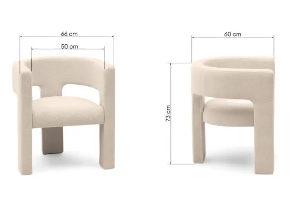 Béžové designové kreslo ALPAH B