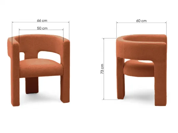 Oranžové designové kreslo ALPAH B