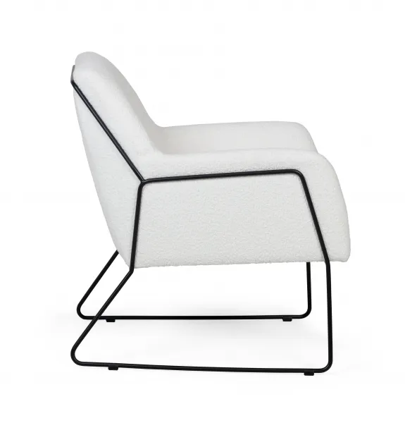 Biele designové kreslo MILAN
