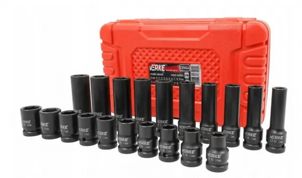 VERKE Rázové nadstavce 1/2" 10-19mm - dlhé a krátke