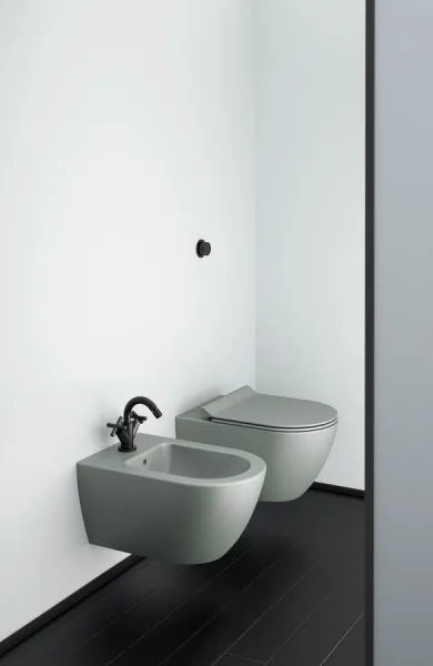 GSI - PURA závesná WC misa, Swirlflush, 36x55cm, agave dual-mat 881504