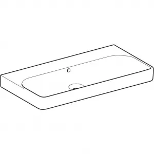 GEBERIT - Smyle Square Umývadlo, 90x48 cm, s prepadom, bez otvoru na batériu, biela 500.250.01.1