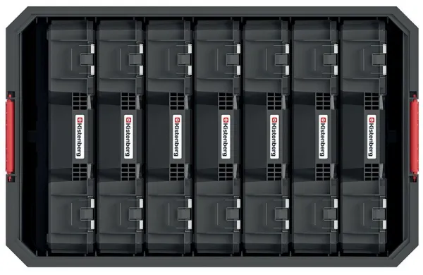 Prosperplast Dílenský box s organizéry 7 ks MODIXX 52 x 32,9 x 21 cm černo-červený