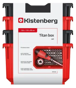 Prosperplast Sada úložných boxů 4 ks TITANIO 15,6 x 11 x 19,5 cm černo-červená