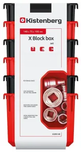 Prosperplast Sada úložných boxů 6 ks XEBLOCCK 14 x 7,5 x 28 cm černo-červená