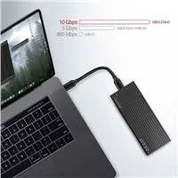 AXAGON EEM2-GTR, USB-C 3.2 Gen 2 - M.2 NVMe SSD kovový box THIN RIB