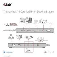 Club 3D Club3D Dokovací stanice Thunderbolt 4 certifikovaný 11v1, 3xUSB-C, 3xUSB-A, PD
