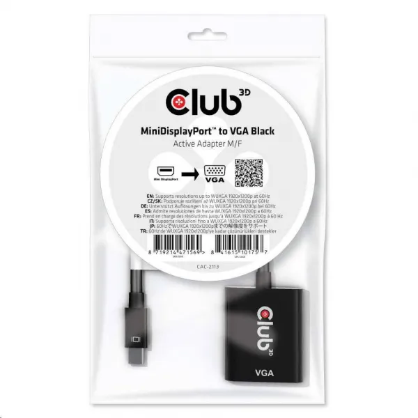 Club 3D Aktívny adaptér Club3D Mini DisplayPort na VGA