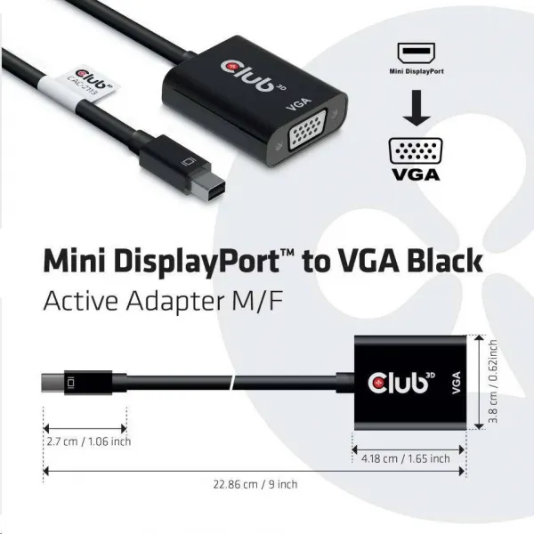 Club 3D Aktívny adaptér Club3D Mini DisplayPort na VGA