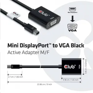 Club 3D Aktívny adaptér Club3D Mini DisplayPort na VGA