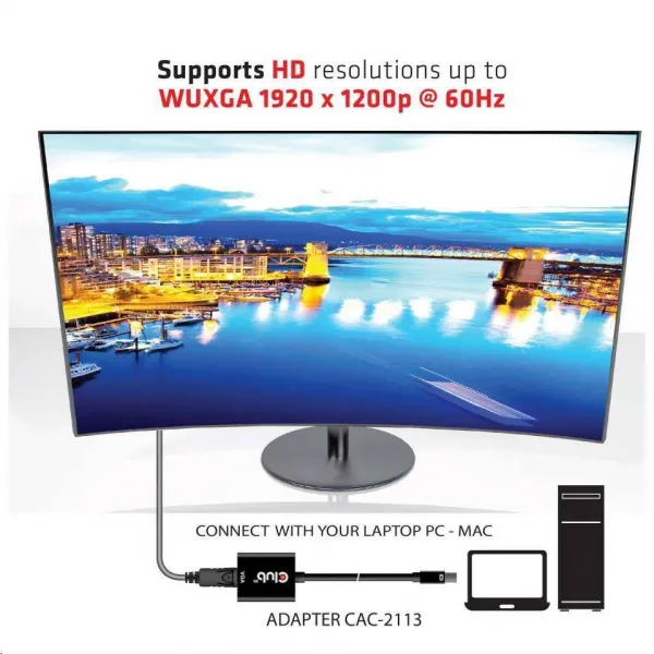 Club 3D Aktívny adaptér Club3D Mini DisplayPort na VGA