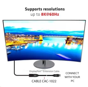 Club 3D Club3D Kabel prodlužovací DisplayPort 1.4 HBR3 8K60Hz (M/F), 2m, 28 AWG