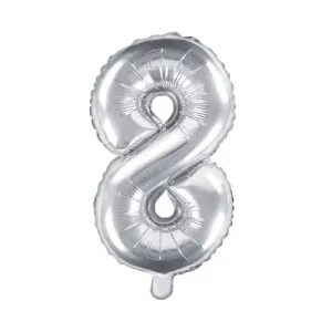 BALÓNIK fóliový "8" strieborná 35cm