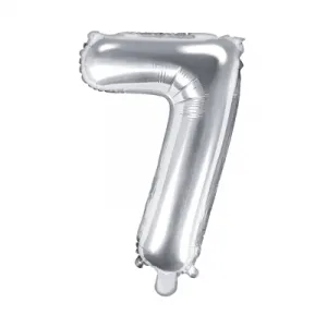 BALÓNIK fóliový "7" strieborná 35cm