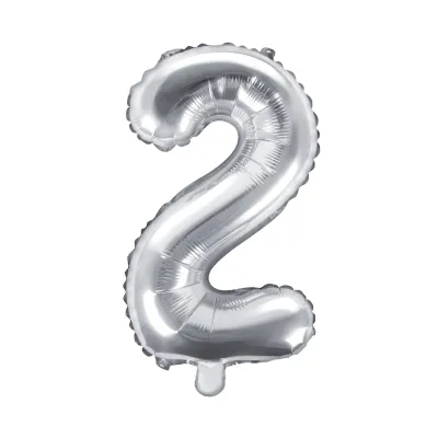 BALÓNIK fóliový "2" strieborná 35cm