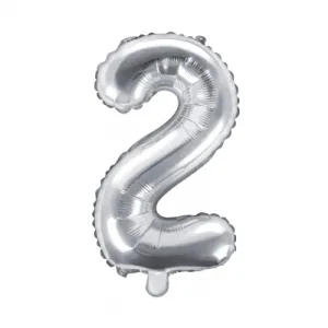 BALÓNIK fóliový "2" strieborná 35cm