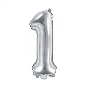BALÓNIK fóliový "1" strieborná 35cm