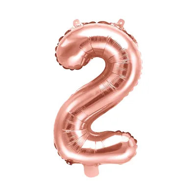 Balónik fóliový 35 cm rose gold číslo 2 ALBI