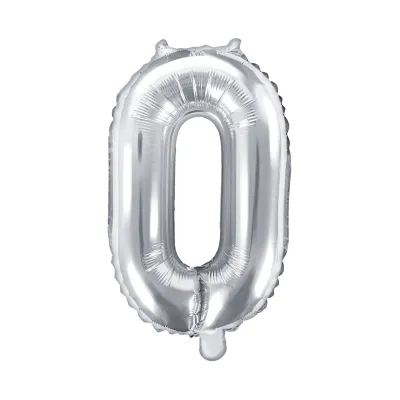 BALÓNIK fóliový "0" strieborná 35cm
