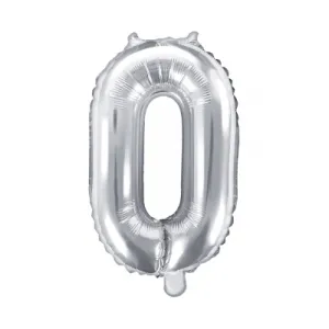 BALÓNIK fóliový "0" strieborná 35cm