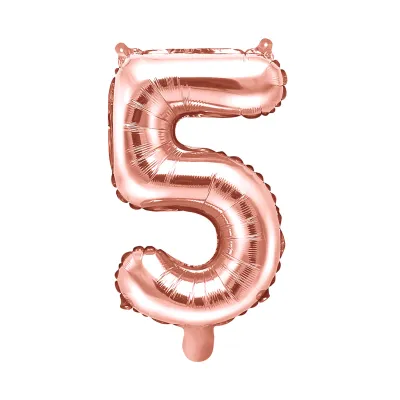 Balónik fóliový 35 cm rose gold číslo 5 ALBI