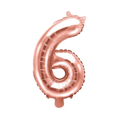 Balónik fóliový 35 cm rose gold číslo 6 ALBI
