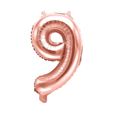 Balónik fóliový 35 cm rose gold číslo 9 ALBI
