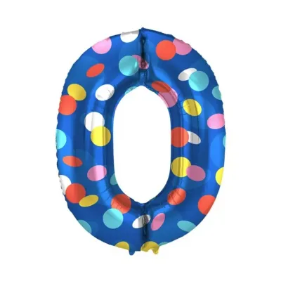 Balónik fóliový číslo 0 Lentilky 86 cm