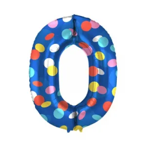 Balónik fóliový číslo 0 Lentilky 86 cm