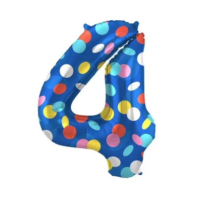 Balónik fóliový číslo 4 Lentilky 86 cm