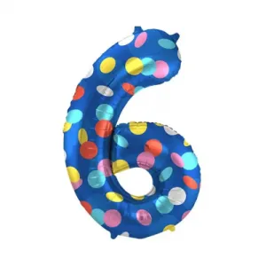 Balónik fóliový číslo 6 Lentilky 86 cm