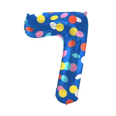 Balónik fóliový číslo 7 Lentilky 86 cm