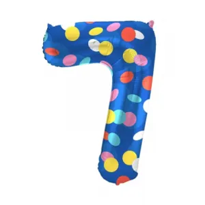 Balónik fóliový číslo 7 Lentilky 86 cm