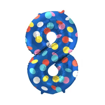 Balónik fóliový číslo 8 Lentilky 86 cm