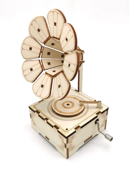 Weltbild 3D dřevěné puzzle Fonograf s hrací skříňkou