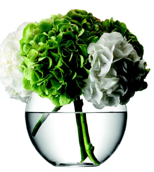 LSA International LSA Flower Bouquet guľatá sklenená váza 22cm číra, Handmade