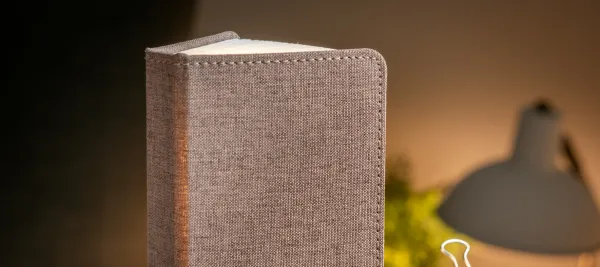 Rozkladacie svetlo "Smart Book" mini, hnedá látka - Gingko