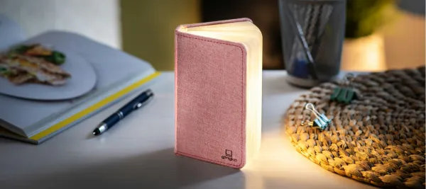 Rozkladacie svetlo "Smart Book" mini, ružová látka - Gingko